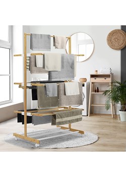 IDOMYA Essentials Suszarka w kolorze jasnobrązowym na pranie - 85 x 150 x 65 cm ze sklepu Limango Polska w kategorii Akcesoria łazienkowe - zdjęcie 189290451