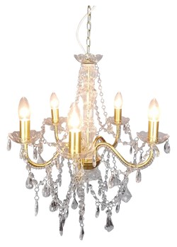 näve Żyrandol "Ceclia" w kolorze złotym - wys. 85 x Ø 52 cm ze sklepu Limango Polska w kategorii Oświetlenie - zdjęcie 189297244