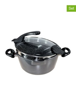 Stoneline 2-częściowy zestaw "Future" w kolorze szarym - 6,9 l ze sklepu Limango Polska w kategorii Garnki - zdjęcie 189301253