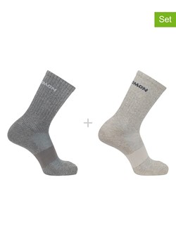 SALOMON Skarpety funkcyjne (2 pary) "Evasion Crew" w kolorze beżowo-szarym ze sklepu Limango Polska w kategorii Skarpetki męskie - zdjęcie 189302664