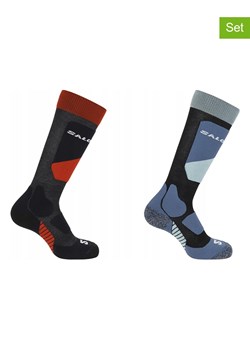SALOMON Skarpety funkcyjne (2 pary) "Access JR" w kolorze czarno-niebiesko-czerwonym ze sklepu Limango Polska w kategorii Skarpetki dziecięce - zdjęcie 189302701