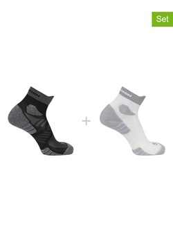 SALOMON Skarpety funkcyjne (2 pary) "Aero Ankle" w kolorze biało-czarnym ze sklepu Limango Polska w kategorii Skarpetki męskie - zdjęcie 189302714