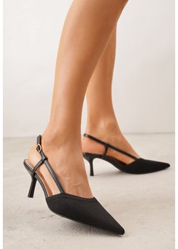 Czarne Ażurowe Sandały na Szpilce Typu Slingback Pavidia ze sklepu renee.pl w kategorii Czółenka - zdjęcie 189303791