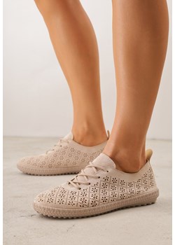 Ciemnobeżowe Ażurowe Tenisówki w Stylu Boho Tidira ze sklepu renee.pl w kategorii Trampki damskie - zdjęcie 189304034