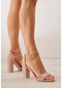 Jasnoróżowe Sandały Vices na Słupku z Wkładką ze Skóry Naturalnej Avelhira ze sklepu renee.pl w kategorii Sandały damskie - zdjęcie 189304052