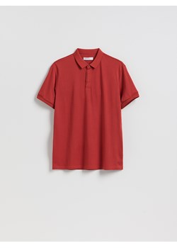 Reserved - Koszulka polo regular z domieszką jedwabiu - pomarańczowy ze sklepu Reserved w kategorii T-shirty męskie - zdjęcie 189304333