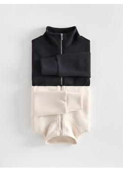 Reserved - Rozpinana bluza z modalem - czarny ze sklepu Reserved w kategorii Bluzy damskie - zdjęcie 189304522