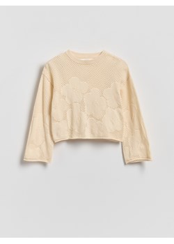 Reserved - Bawełniany sweter - kremowy ze sklepu Reserved w kategorii Swetry dziewczęce - zdjęcie 189304534