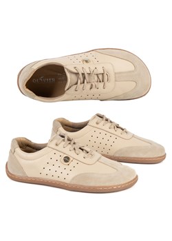 Buty barefoot damskie Olivier 113MP – anatomiczne buty skórzane beżowe lico plus welur ze sklepu butyolivier w kategorii Półbuty damskie - zdjęcie 189305100