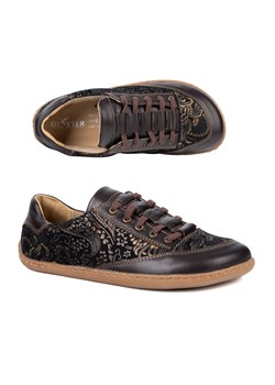 Sneakersy barefoot damskie Kaia Olivier – anatomiczne buty skórzane brązowe kwiaty ze sklepu butyolivier w kategorii Półbuty damskie - zdjęcie 189305110