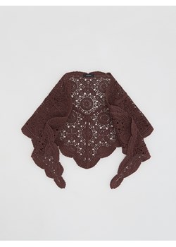 Reserved - Ażurowa chusta z bawełny - ciemnobrązowy ze sklepu Reserved w kategorii Szaliki i chusty damskie - zdjęcie 189305854