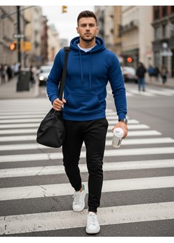 Dres męski niebiesko-czarny Dstreet AX0637 ze sklepu DSTREET.PL w kategorii Dresy męskie - zdjęcie 189306042