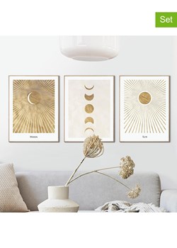 Orangewallz Druki artystyczne (3 szt.) "Solar Set" w ramce ze sklepu Limango Polska w kategorii Obrazy - zdjęcie 189306610
