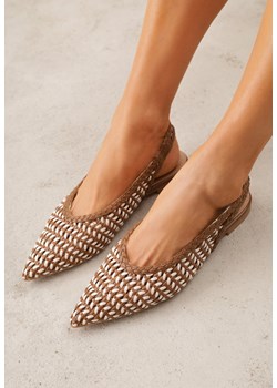 Brązowe Plecione Baleriny z Noskiem w Szpic i Odkrytą Piętą Safire ze sklepu born2be.pl w kategorii Sandały damskie - zdjęcie 189307973