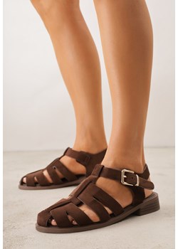 Brązowe Sandały Gladiatorki z Zapięciem na Klamerkę Chisttema ze sklepu born2be.pl w kategorii Sandały damskie - zdjęcie 189307982
