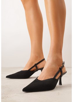 Czarne Ażurowe Sandały na Szpilce Slingback Erilise ze sklepu renee.pl w kategorii Czółenka - zdjęcie 189308834