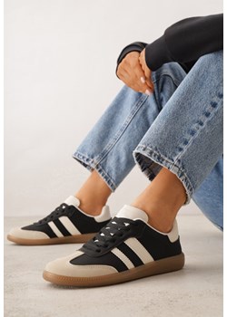 Czarno-Beżowe Casualowe Sneakersy na Płaskiej Podeszwie z Paskami Jereria ze sklepu renee.pl w kategorii Buty sportowe damskie - zdjęcie 189308861
