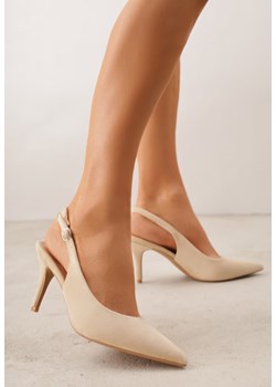 Beżowe Sandały na Szpilce w Stylu Slingback Tarosie ze sklepu renee.pl w kategorii Czółenka - zdjęcie 189309041