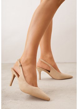 Ciemnobeżowe Sandały na Szpilce w Stylu Slingback Tarosie ze sklepu renee.pl w kategorii Czółenka - zdjęcie 189309050
