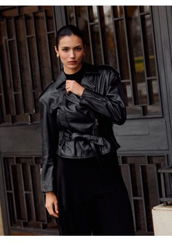 Reserved - Skórzana kurtka ramoneska - czarny ze sklepu Reserved w kategorii Kurtki damskie - zdjęcie 189309474