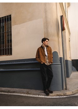 Reserved - Zamszowe loafersy z wiązaniem - ciemnobrązowy ze sklepu Reserved w kategorii Półbuty męskie - zdjęcie 189309491