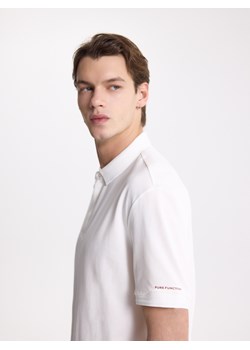 Reserved - Koszulka polo regular z domieszką jedwabiu - biały ze sklepu Reserved w kategorii T-shirty męskie - zdjęcie 189309542