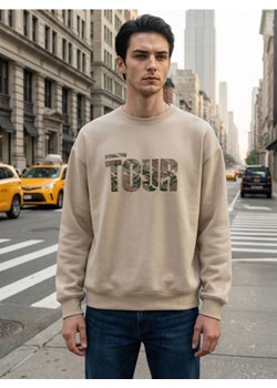 Sinsay - Bluza crewneck z napisem - beżowy ze sklepu Sinsay w kategorii Bluzy męskie - zdjęcie 189310204