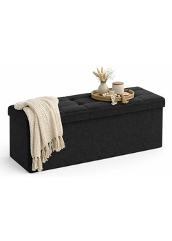 Czarna Duża Pufa Ze Schowkiem R2-S99 ze sklepu Edinos.pl w kategorii Pufy i siedziska - zdjęcie 189310281