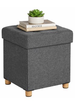 Szara pufa na nóżkach ze schowkiem Z1-W59 ze sklepu Edinos.pl w kategorii Pufy i siedziska - zdjęcie 189310294