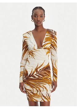 Just Cavalli Sukienka koktajlowa 80PAO957 JS560 Beżowy Slim Fit ze sklepu MODIVO w kategorii Sukienki - zdjęcie 189312002