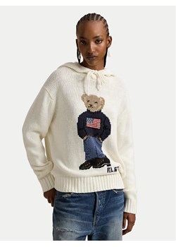 Polo Ralph Lauren Sweter 211A96253001 Écru Relaxed Fit ze sklepu MODIVO w kategorii Swetry damskie - zdjęcie 189312033
