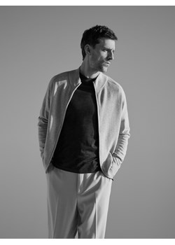 Reserved - T-shirt slim z wełny merino - ciemnoszary ze sklepu Reserved w kategorii T-shirty męskie - zdjęcie 189313693