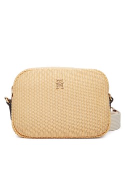 Torebka Tommy Hilfiger Popette Camera Bag Raffia AW0AW18525 Beżowy ze sklepu eobuwie.pl w kategorii Listonoszki - zdjęcie 189314030