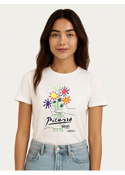 WOOOP Koszulka "Picasso Flowers" w kolorze białym ze sklepu Limango Polska w kategorii Bluzki damskie - zdjęcie 189315250