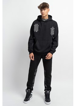 Czarne spodnie dresowe z nadrukiem na nogawkach, Rozmiar - 170, Kolor - Czarny ze sklepu REPORTER w kategorii Spodnie chłopięce - zdjęcie 189316642