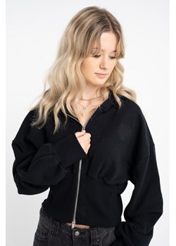 Czarna bluza BOXY z kapturem z podkreśloną talią, Rozmiar - 176, Kolor - Czarny ze sklepu REPORTER w kategorii Bluzy dziewczęce - zdjęcie 189316792