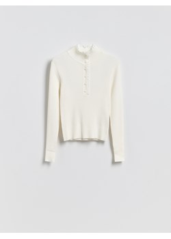 Reserved - Bluzka ze stójką - kremowy ze sklepu Reserved w kategorii Bluzki damskie - zdjęcie 189317152