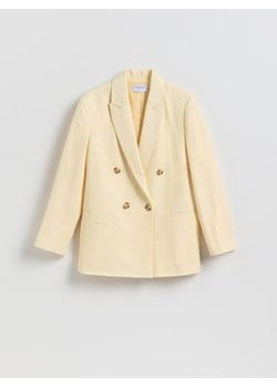 Reserved - Marynarka z lyocellem - jasnożółty ze sklepu Reserved w kategorii Marynarki damskie - zdjęcie 189317184