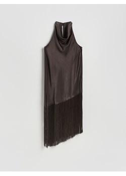 Reserved - Sukienka z frędzlami - ciemnobrązowy ze sklepu Reserved w kategorii Sukienki - zdjęcie 189317264