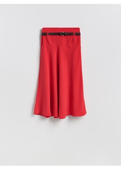 Reserved - Spódnica midi z paskiem - czerwony ze sklepu Reserved w kategorii Spódnice - zdjęcie 189317284