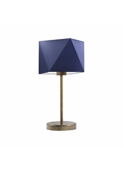 Geometryczna lampa stołowa do salonu  WUHU z granatowym abażurem w stylu klasycznym ze sklepu Lysne w kategorii Lampy stołowe - zdjęcie 189317502