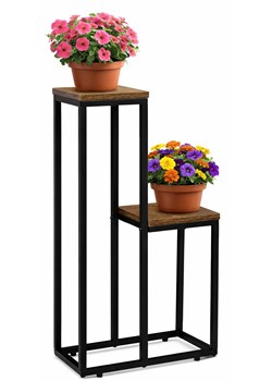 Loftowy Dwupoziomowy Kwietnik B9-T02 ze sklepu Edinos.pl w kategorii Doniczki i osłonki - zdjęcie 189317771