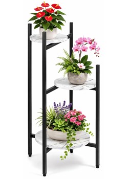 Biały marmurowy stojak na kwiaty T0-S58 ze sklepu Edinos.pl w kategorii Doniczki i osłonki - zdjęcie 189317800