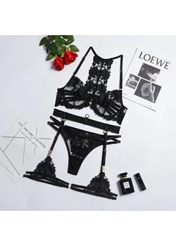 Ozdobny koronkowy zestaw bielizny - Czarny S ze sklepu Intimica.pl w kategorii Komplety bielizny damskiej - zdjęcie 189317822