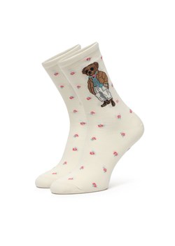 Skarpety długie Polo Ralph Lauren 455P10244001 Écru ze sklepu eobuwie.pl w kategorii Skarpetki damskie - zdjęcie 189317932