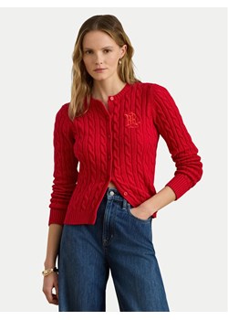 LAUREN RALPH LAUREN Kardigan 200932225015 Czerwony Regular Fit ze sklepu MODIVO w kategorii Swetry damskie - zdjęcie 189318591