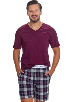 Doctor Nap piżama męska z szortami w kratę PMB.7476.BURGUNDY, Kolor burgund, Rozmiar M, Doctor Nap ze sklepu Primodo w kategorii Piżamy męskie - zdjęcie 189319762