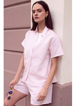 Sensis lniana piżama damska w paski Selene, Kolor biało-różowy, Rozmiar S, SENSIS ze sklepu Primodo w kategorii Piżamy damskie - zdjęcie 189319824
