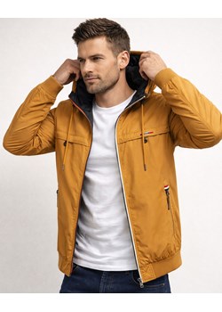 Kurtka męska dwustronna przejściowa z odczepianym kapturem musztardowa Recea ze sklepu Recea.pl w kategorii Kurtki męskie - zdjęcie 189320061