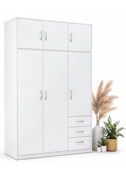 Biała szafa z nadstawką - Rutox ze sklepu Edinos.pl w kategorii Szafy - zdjęcie 189320313